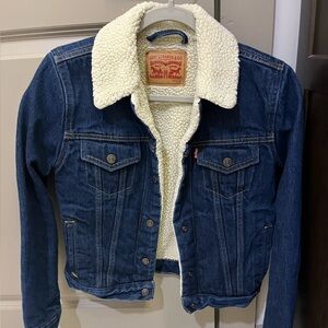 Levi's Cream Sherpa Lined Jacket